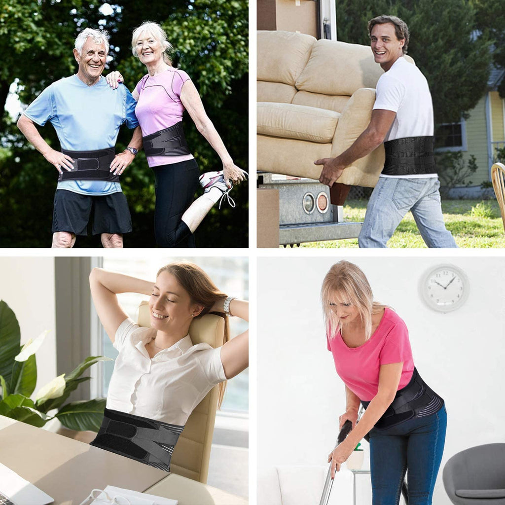 Centura Lombara Premium cu Pad, Suport vertical 360°, EvrikaUnity®, Marimea XXXL, Talie 120-135 cm, Negru, Unisex