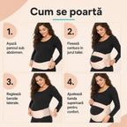 Instrucțiuni de purtare pentru centură maternală crem