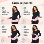 Instrucțiuni de purtare pentru centură maternală roz