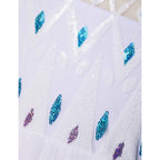 Set Rochie Elsa Frozen 2, cu Accesorii si Trena detasabila, EvrikaUnity®, 6-7 ani, 140 cm, Alb / Mov perlat