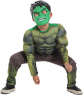 Costum Hulk cu Muschi pentru copii, Set cu Masca, Transforma-te in eroul tau preferet, EvrikaUnity®, Materiale Premium, 6-7 ani, 140cm, Verde