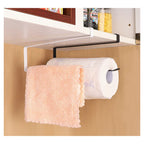 Suport Role Bucatarie pentru Prosop Hartie si Lavete, Montare Sub Dulap, Metalic, 25.5 cm, Alb, Fara Gaurire