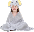 Prosop de Baie cu Gluga pentru Copii, Model Elefant, Super Absorbant, Moale si Pufos, 120x70 cm, Gri
