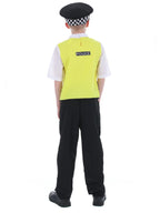 Costum de Politist pentru Copii, Set cu Sapca, Catuse si Fluier, EvrikaUnity®, Tesatura Premium, 4-6 ani, 120-130 cm, Galben/ Negru