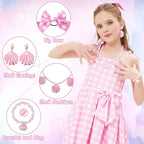 Rochie Barbie pentru Copii, Set cu Accesorii, EvrikaUnity®, Tesatura Premium, 4-5 ani, 120cm, Roz