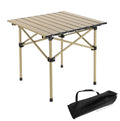 Masa Pliabila Camping din Aluminiu, Portabila cu Husa de Transport, Usoara si Rezistenta pentru Picnic si Drumetii, Auriu