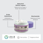 Crema anti-imbatranire cu Bakuchiol si Acid Hialuronic Vit-Vit - Retinol vegetal pentru fermitate si hidratare, 50 ml