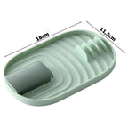 Organizator Bucatarie pentru Capac si Ustensile - Suport Scurgere pentru Lingura, Polonic, Spatula si Capac de Oala, 18 x 11.5 cm, Verde