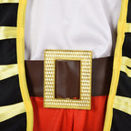 Costum Pirat pentru copii, Set cu Palarie si Petic de ochi, EvrikaUnity®, Tesatura Premium, 6-7 ani, 140 cm, Rosu/ Negru