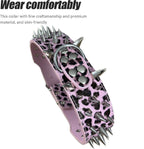 Zgarda Tigrata Spike/Tinte de Metal pentru Caini, Paza si Protectie, Calitate Premium, Rezistenta la apa si murdarie, Circumferinta ajustabila gat 53-61 cm, L, Roz