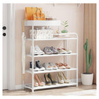 Raft Organizator pentru Incaltaminte cu 5 Niveluri si Polita Superioara, Suport Pantofi pentru Hol, Dormitor sau Dressing, Alb