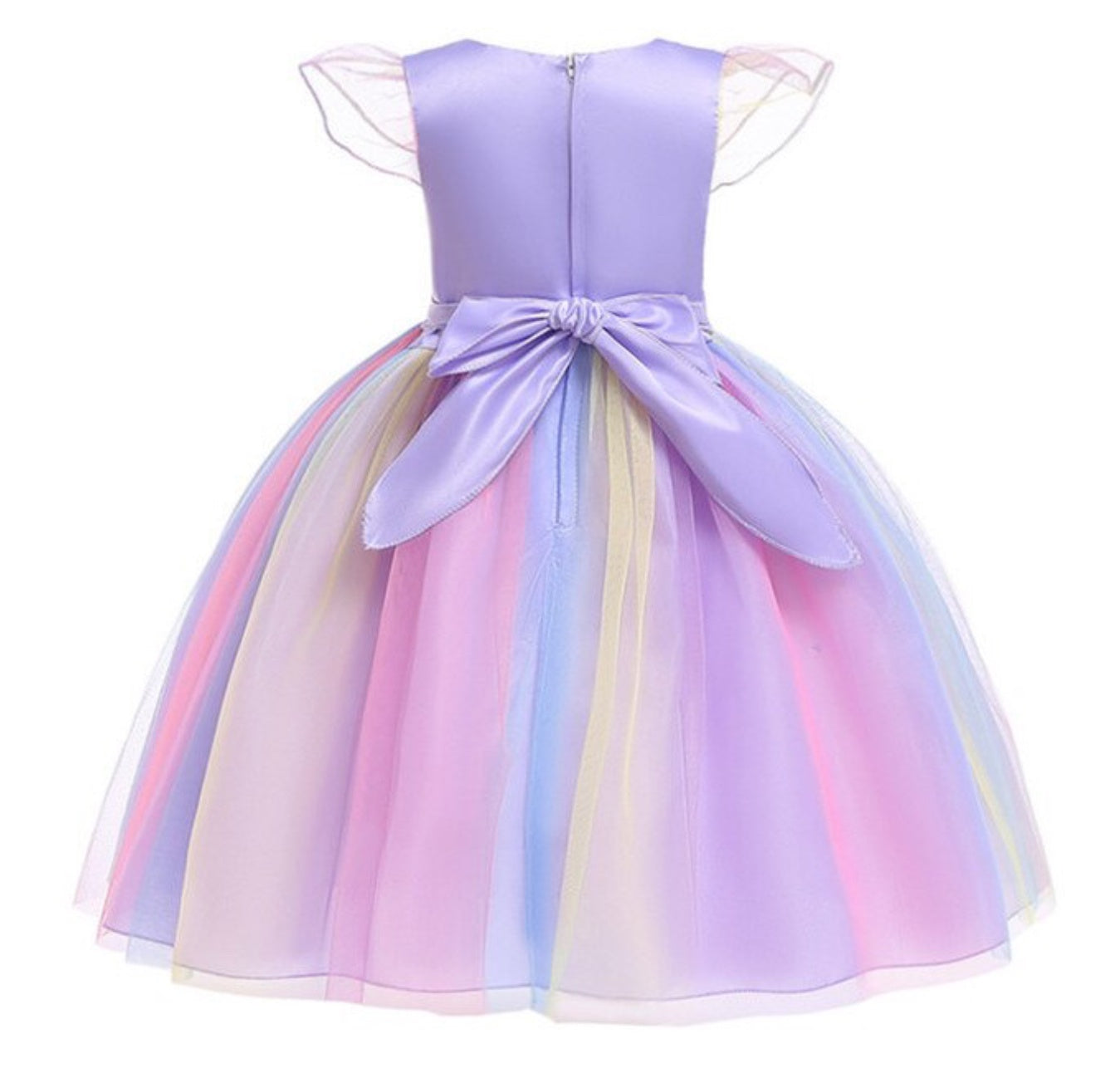 Rochie Unicorn pentru Fetite, Set cu Bentita si Colier, EvrikaUnity®, Tesatura Premium, 6-7 ani, 140 cm, Mov