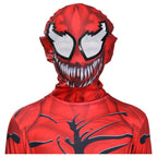 Costum Venom pentru Copii, Set cu masca, Supererou, EvrikaUnity®, Premium Lycra 3D®, 3-4 ani, 110cm, Rosu