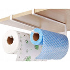Suport Role Bucatarie pentru Prosop Hartie si Lavete, Montare Sub Dulap, Metalic, 25.5 cm, Alb, Fara Gaurire