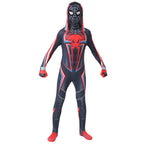 Costum Spider-man pentru Copii, Ultimate Miles Morales, EvrikaUnity®, Premium Lycra 3D®, 4-5 ani, 120 cm, Multicolor