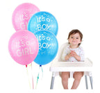 Set 79 de accesorii pentru Gender Reveal cu 39 de Baloane, Bebelusi, EvrikaUnity®, Petrecere dezvaluire de gen copil, Latex, 30 photo props, Multicolor