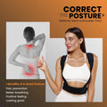 Corset Postural pentru un Spate Armonios, Premium, Suport vertical 360°, Ortopedic, Marimea XL, Talie 94-106 cm, Negru, Unisex