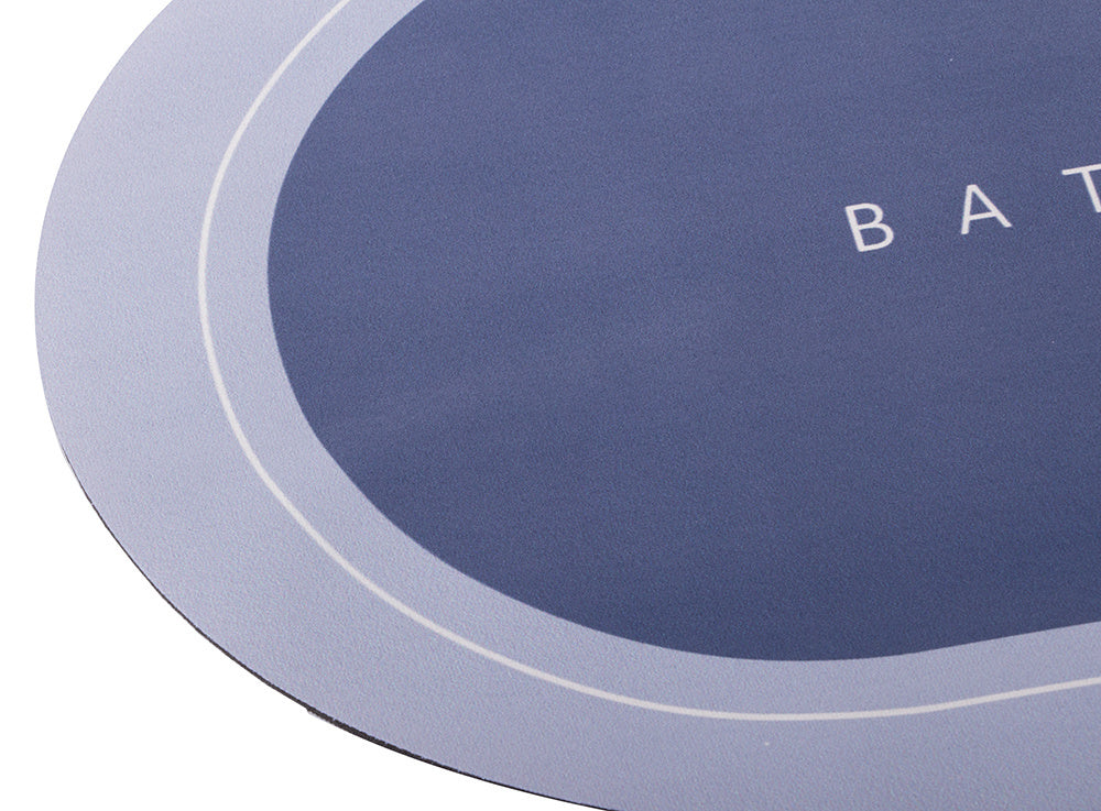 Covoras baie absorbant antiderapant, cu uscare rapida, 58 x 38 cm, model oval Bathroom