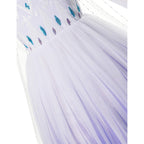Set Rochie Elsa Frozen 2, cu Accesorii si Trena detasabila, EvrikaUnity®, 6-7 ani, 140 cm, Alb / Mov perlat