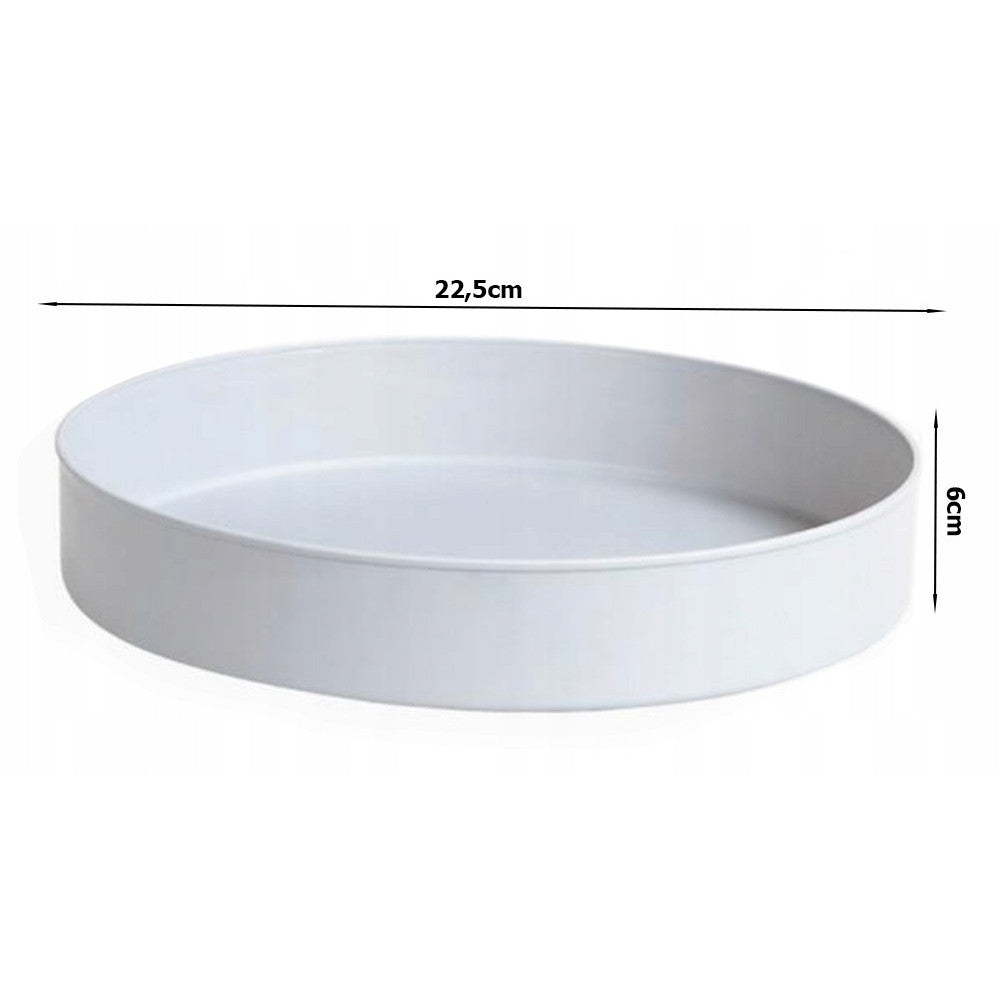 Organizator Rotativ 360° Tip Tava Universala 22.5 cm - Suport pentru Condimente, Cosmetice, Bucatarie si Baie, Alb