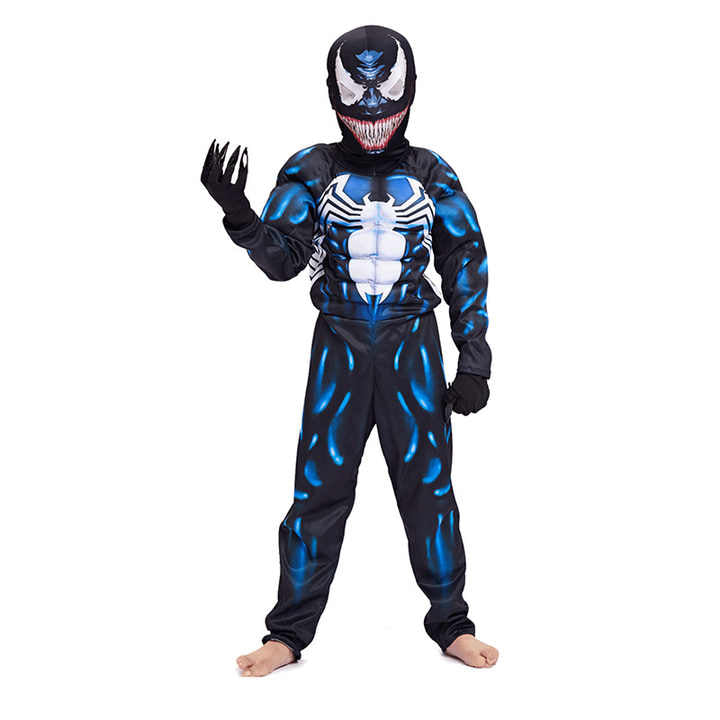 Costum Venom cu mușchi, mască și mănuși, 3–4 ani