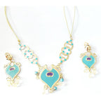 Costum Printesa Jasmine pentru Copii, Set cu Coronita si Accesorii, EvrikaUnity®, 3-4 ani, 110 cm, Albastru