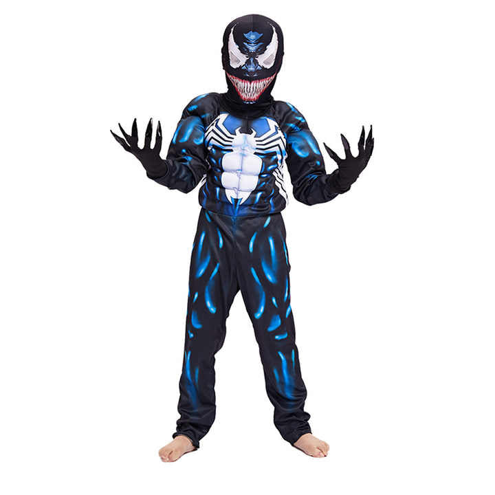 Costum Venom cu mușchi, mască și mănuși, 3–4 ani