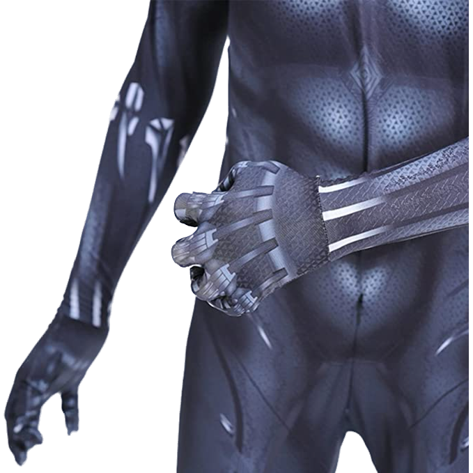 Costum pentru copii Black Panther / Pantera Neagra, EvrikaUnity®, Premium Lycra 3D®, 7-8 ani, 150 cm, Negru