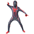 Costum Spider-man pentru Copii, Ultimate Miles Morales, EvrikaUnity®, Premium Lycra 3D®, 5-6 ani, 130 cm, Multicolor