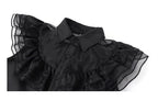Rochie Wednesday pentru Fete, Set cu Peruca, Bijuterii si Accesorii, EvrikaUnity®, Tesatura premium, 4-5 ani, 120 cm, Negru