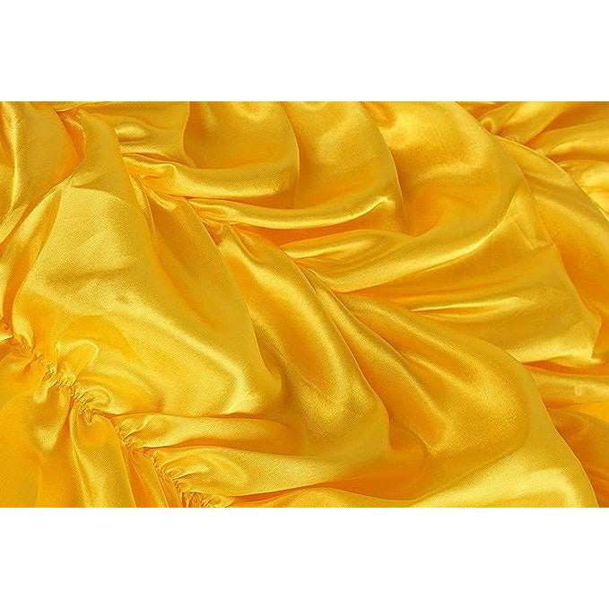 Rochie Belle pentru Copii, Set cu coronita si accesorii, Frumoasa si Bestia, Tesatura fina, 6-7 ani, 140, Galben
