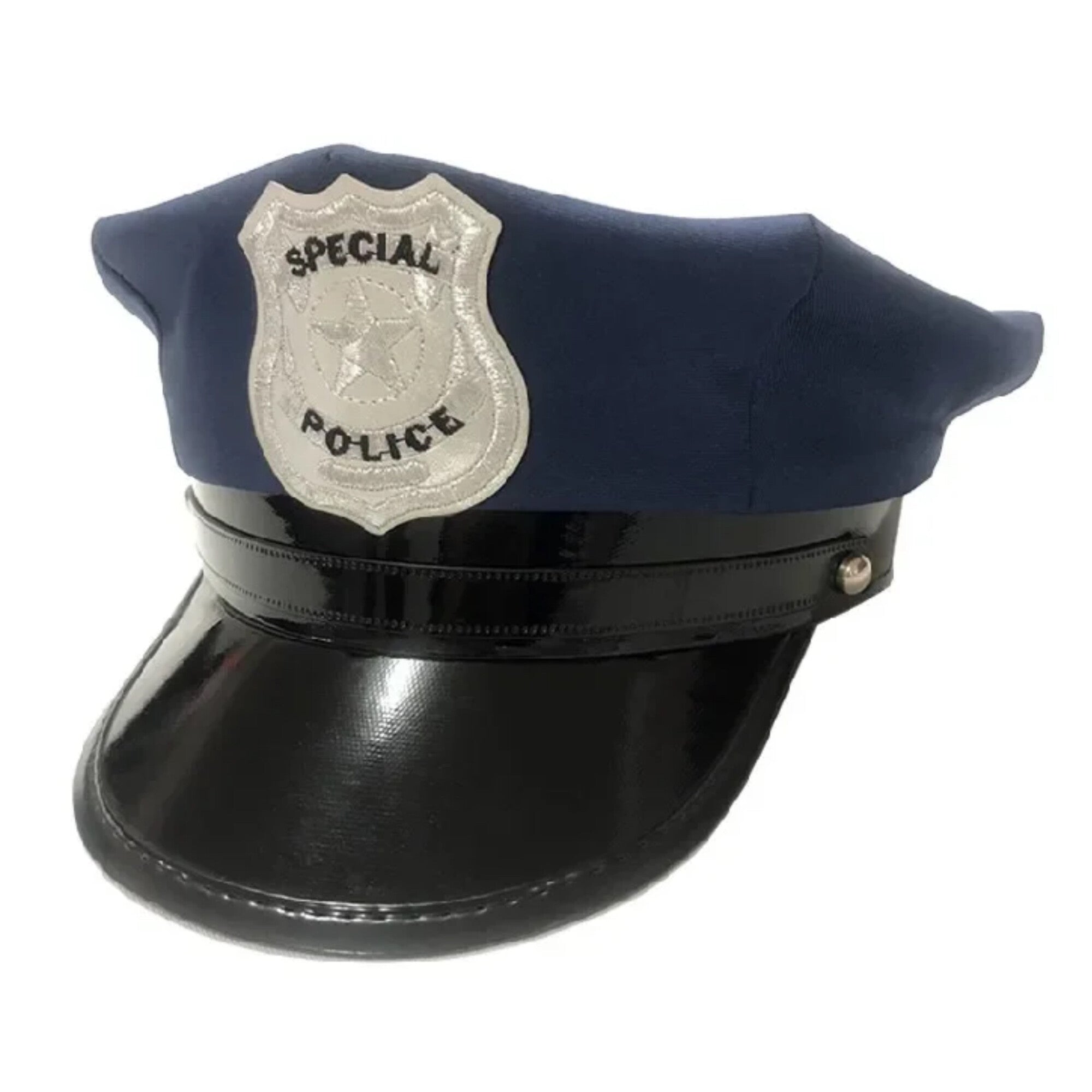 Costum de Politist pentru Baieti, Set cu Sapca, Fluier si Catuse, EvrikaUnity®, Tesatura Premium, 140 cm, 6-7 ani, Bleumarin