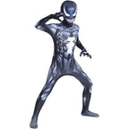 Costum Venom pentru Copii, Supererou, EvrikaUnity®, Premium Lycra 3D®, 3-4 ani, 110cm, Gri