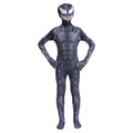 Costum Venom cu multe Fulgere pentru Copii, Set cu masca, Supererou, EvrikaUnity®, Premium Lycra 3D®, 3-4 ani, 110cm, Negru