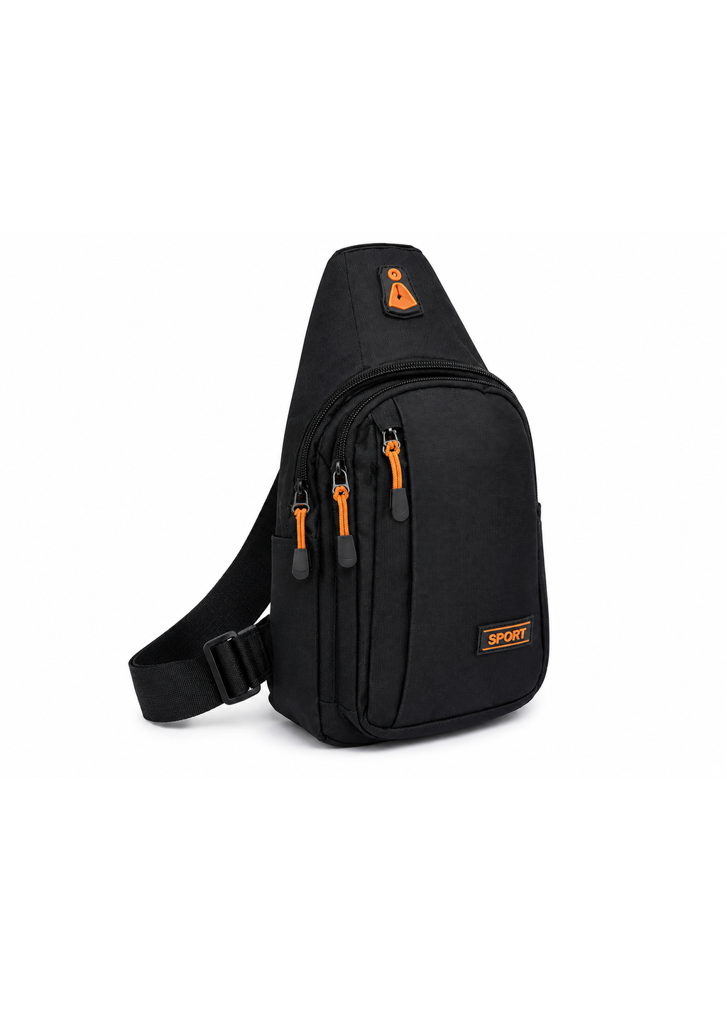 Geanta Crossbody Sport cu Spatiu pentru Casti, Compartimentare Inteligenta si Buzunare Multiple, Negru