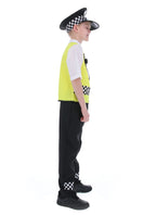 Costum de Politist pentru Copii, Set cu Sapca, Catuse si Fluier, EvrikaUnity®, Tesatura Premium, 4-6 ani, 120-130 cm, Galben/ Negru