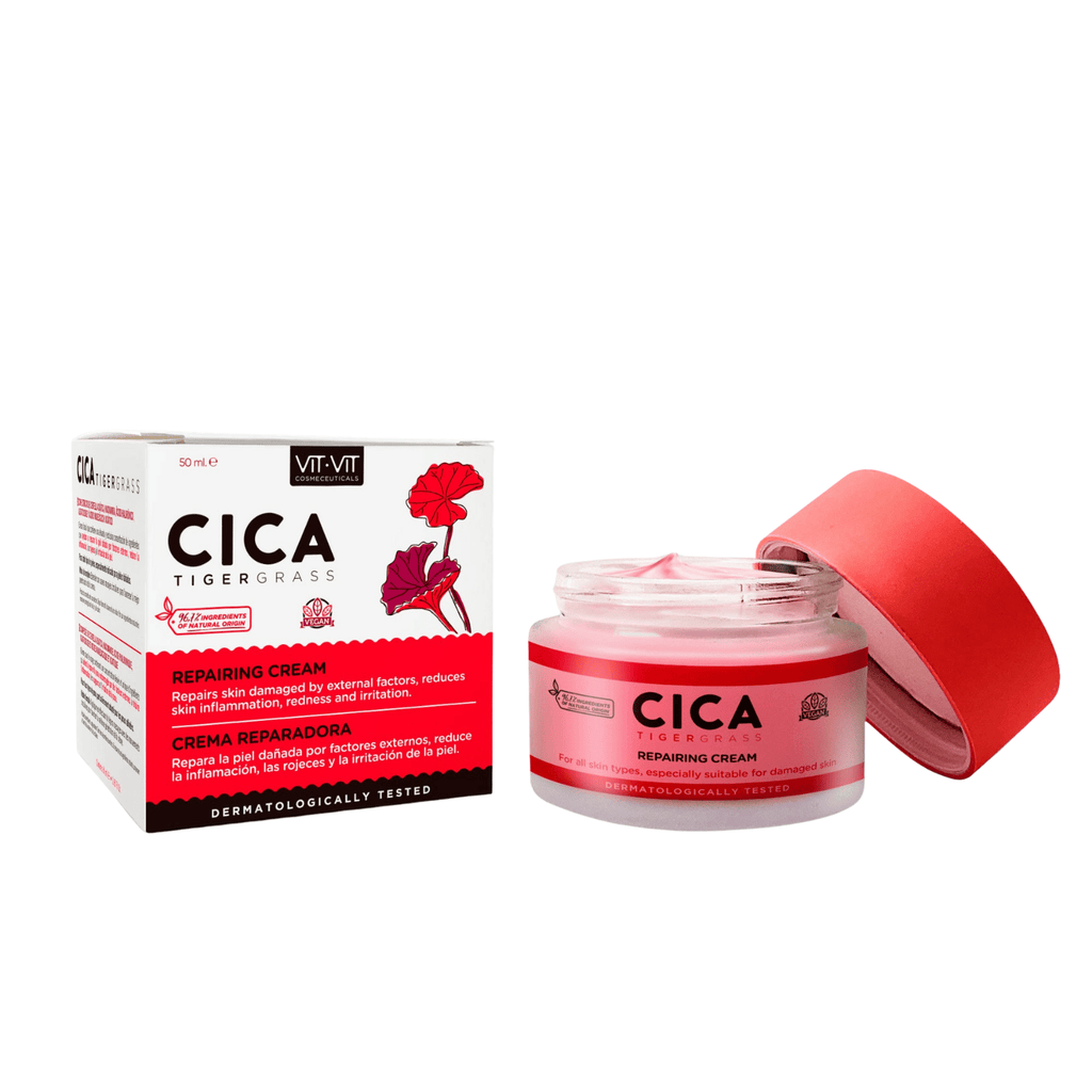 Crema reparatoare cu Centella Asiatica (Cica) Vit-Vit - Calmarea si regenerarea pielii sensibile, 50 ml