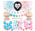 Set 79 de accesorii pentru Gender Reveal cu 39 de Baloane, Bebelusi, EvrikaUnity®, Petrecere dezvaluire de gen copil, Latex, 30 photo props, Multicolor