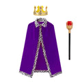 Set Accesorii Rege pentru Copii - Pelerina, Coroana si Sceptru, EvrikaUnity®, Mov