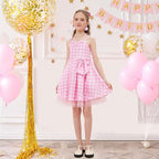 Rochie Barbie pentru Copii, Set cu Accesorii, EvrikaUnity®, Tesatura Premium, 6-7 ani, 140cm, Roz
