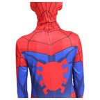 Costum Spiderman pentru copii, Paienjenelul si Prietenii lui Uimitori, EvrikaUnity®, Premium Lycra 3D®, 4-5 ani, 120 cm, Rosu/ Albastru deschis