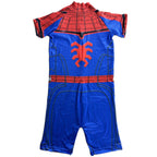 Costum de baie/inot intreg pentru copii, Spiderman, Supererou, Premium Nylon, 6-7 ani, 140 cm, Albastru/ Rosu