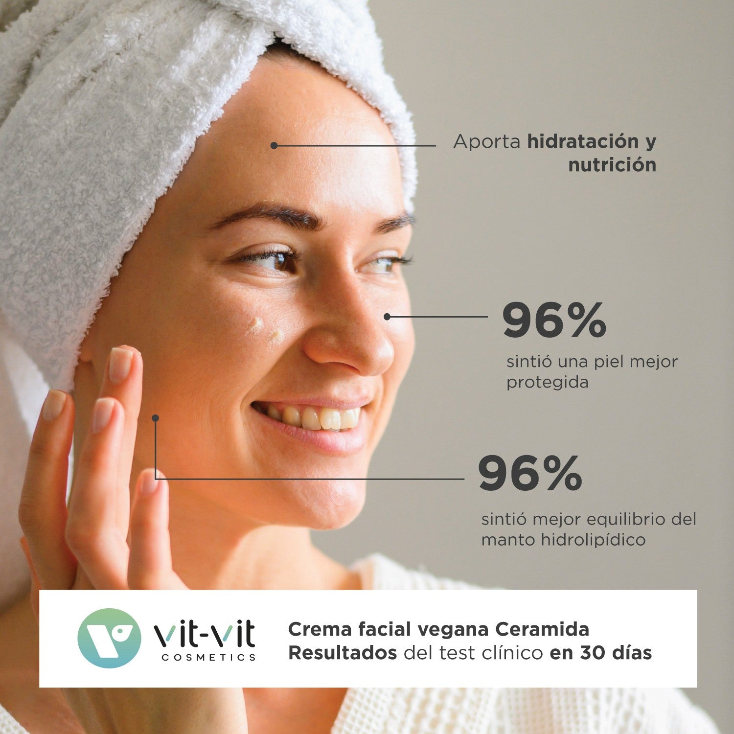 Crema restauratoare cu Ceramide si Acid Hialuronic Vit-Vit - Hidratare intensa si refacerea barierei pielii, 50 ml