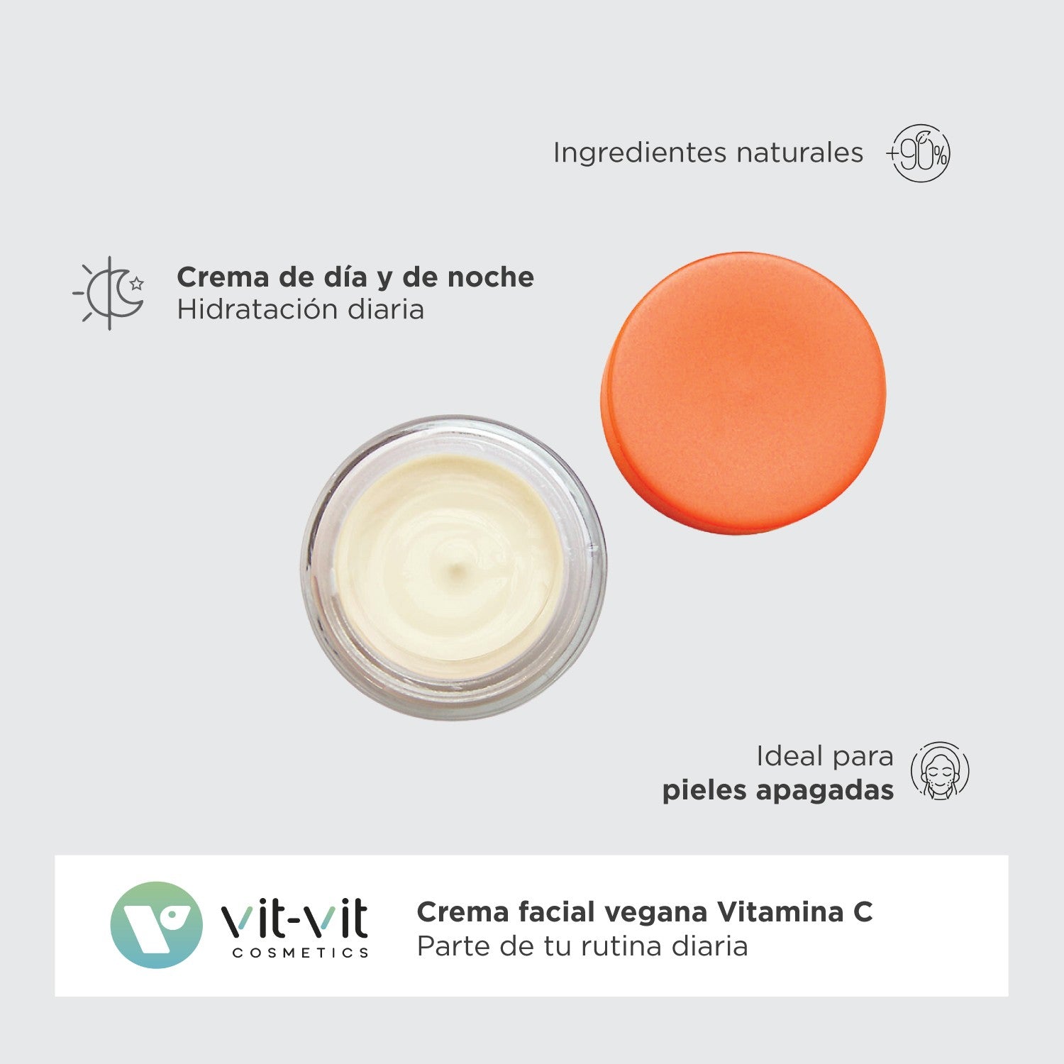 Crema iluminatoare cu Vitamina C stabilizata Vit-Vit - Reda stralucirea si uniformizeaza tenul, 50 ml