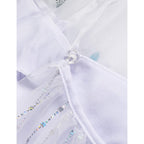 Set Rochie Elsa Frozen 2, cu Accesorii si Trena detasabila, EvrikaUnity®, 6-7 ani, 140 cm, Alb / Mov perlat