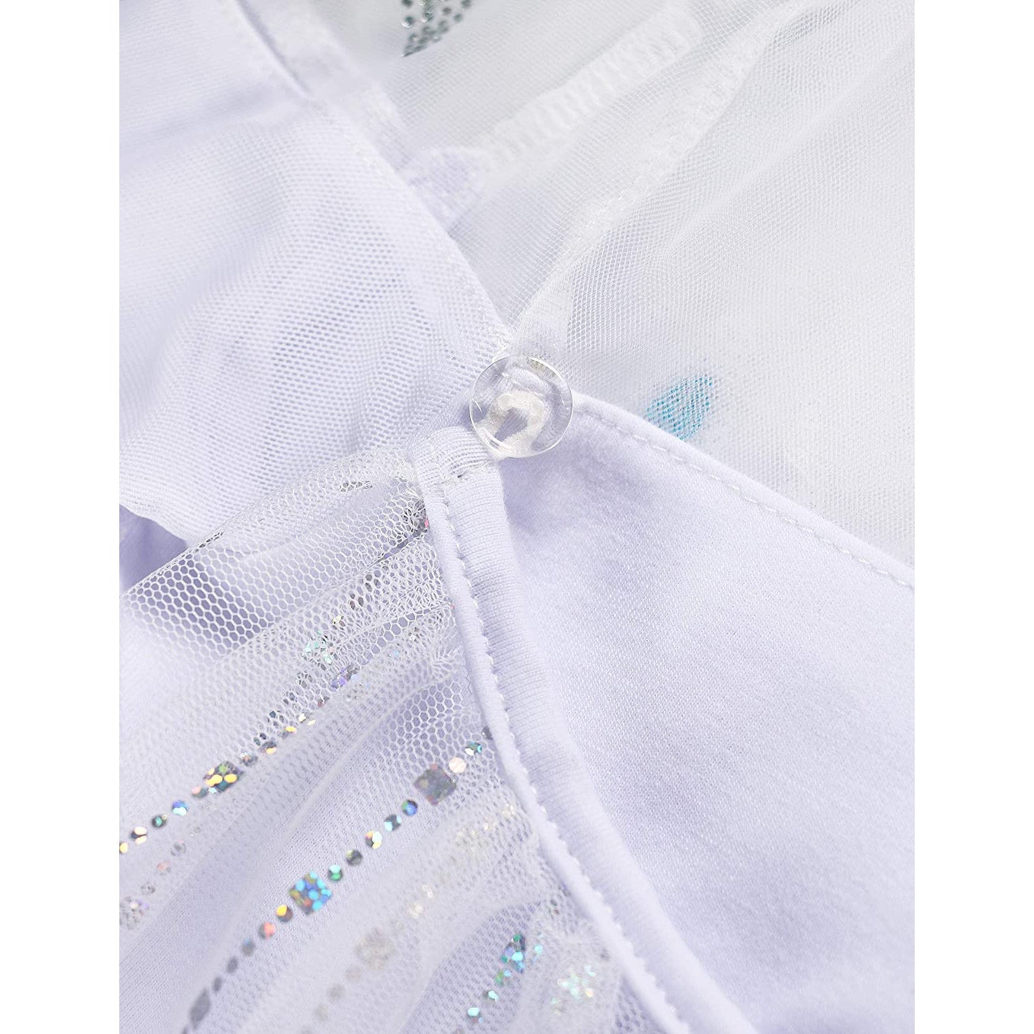 Set Rochie Elsa Frozen 2, cu Accesorii si Trena detasabila, EvrikaUnity®, 6-7 ani, 140 cm, Alb / Mov perlat