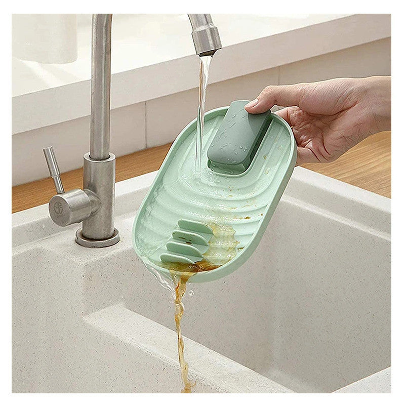 Organizator Bucatarie pentru Capac si Ustensile - Suport Scurgere pentru Lingura, Polonic, Spatula si Capac de Oala, 18 x 11.5 cm, Verde