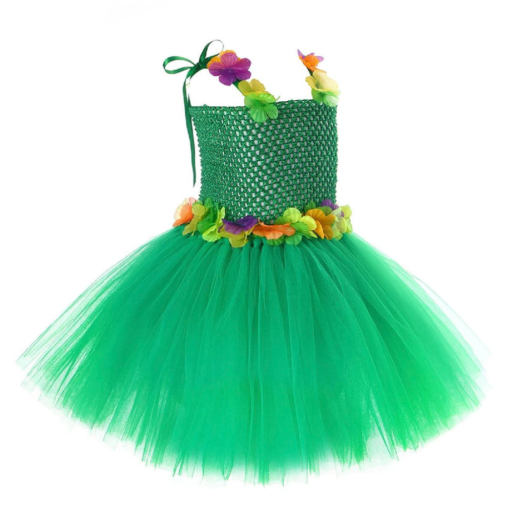 Rochita Fluture cu Flori pentru fete, Set cu aripi si bagheta, Tesatura fina, 7-8 ani, 150 cm, Verde
