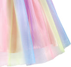 Rochita Curcubeu de Printesa pentru fete, Zi de zi, Petrecere, Tesatura Fina, 8-9 ani, 160 cm, Roz