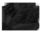 Rochie Wednesday pentru Fete, Set cu Peruca, Bijuterii si Accesorii, EvrikaUnity®, Tesatura premium, 4-5 ani, 120 cm, Negru